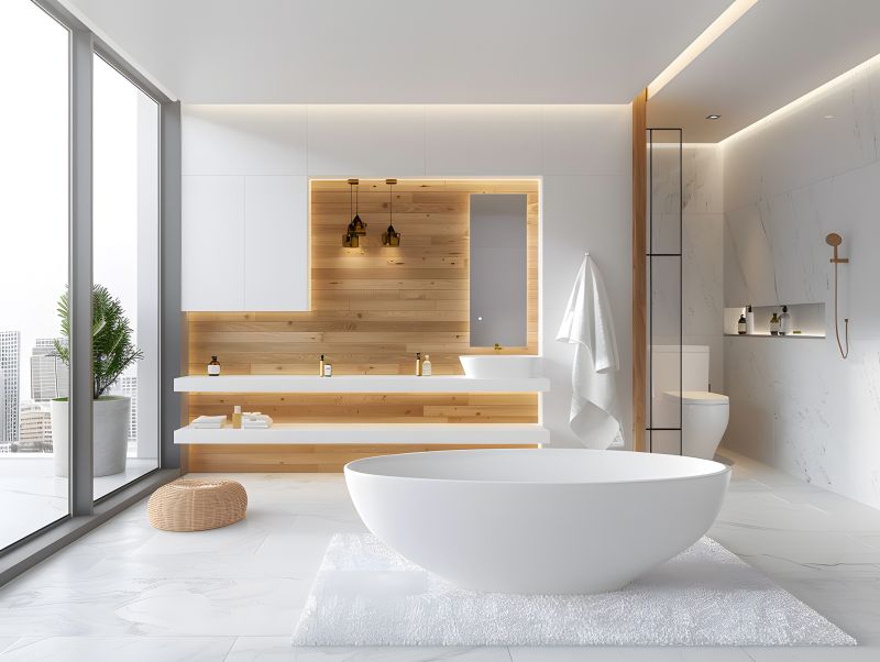 Space-saving Alcove Bathtub